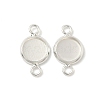 Flat Round Brass Connector Cabochon Settings KK-K414-13G-S-1