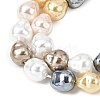 Electroplated Glass Shell Pearl Beads Strands BSHE-B009-D02-01-3