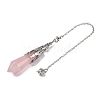 Natural Rose Quartz Pointed Dowsing Pendulum Big Pendants G-H285-06P-A22-4