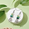 Natural Mixed Stone Clover Dangle Earrings EJEW-JE06148-2