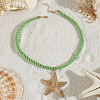 Ocean Alloy Starfish Pendant Twisted Cotton Cord Necklaces FS-WG595AC-08-1