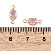 SHEGRACE Brass Pave Cubic Zirconia Oval Connector Charms XGRQ2O133-439B-G-3