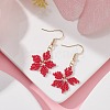 Glass Seed Braided Snowflake Dangle Earrings EJEW-MZ00069-01-2