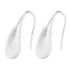 999 Sterling Silver Teardeop Dangle Earrings EJEW-P296-29S-1