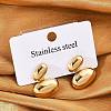 304 Stainless Steel Oval Stud Earrings EJEW-M073-08G-1