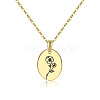 304 Stainless Steel Birth Month Flower Pendant Necklace HUDU-PW0001-034B-1