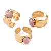 Oval Natural Rhodonite Finger Rings RJEW-Z057-12G-08-4