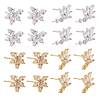 4 Pairs 2 Style Brass Micro Pave Clear Cubic Zirconia Stud Earring Findings KK-ZZ0001-06-3