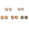 SUNNYCLUE Natural Wood Stud Earrings EJEW-SC0001-22P-1