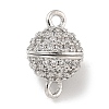 Brass Micro Pave Clear Cubic Zirconia Magnetic Clasps KK-P284-01A-P-1