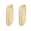 Rectangle Brass Clear Cubic Zirconia Stud Earrings EJEW-A156-12A-G-4