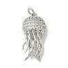 Brass Micro Pave Clear Cubic Zirconia Pendants KK-U046-02P-03-1