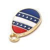 American Flag Style Alloy Enamel Pendants ENAM-M046-04G-4