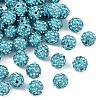 Polymer Clay Rhinestone Beads RB-H284-6MM-Half-202-1