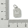 Rack Plating Brass Micro Pave Clear Cubic Zirconia Charms KK-G501-01M-P-3