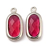 Brass with Cerise Glass Pendants KK-G486-07P-1