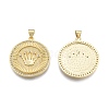 Brass Micro Pave Clear Cubic Zirconia Pendants KK-G431-08G-1