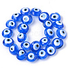 Handmade Evil Eye Lampwork Beads Strands X-LAMP-R143-04B-2