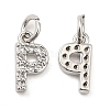 Brass Micro Pave Grade AAA Cubic Zirconia Charms ZIRC-P067-11P-P-NR-2