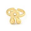 Brass Letter Open Cuff Rings for Women RJEW-G313-01R-G-2