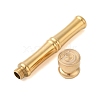 Golden Tone Brass Wax Seal Stamp Head with Bamboo Stick Shaped Handle STAM-K001-05G-G-2