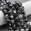 Faceted Natural Fire Crackle Agate Beads Strands G-F447-12mm-N13-2