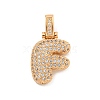 Brass Micro Pave Clear Cubic Zirconia Pendants KK-B099-01G-F-1