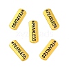 Tibetan Style Alloy Rectangle with Word Fearless Pendants TIBEP-Q043-064AG-RS-4