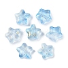 Transparent Spray Painted Glass Beads GLAA-NH0003-01H-1