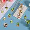 18Pcs 3 Styles Alloy Enamel Pendant Cute Potted Little Black Cat Necklace Pendant DIY Jewelry Accessories JX812A-6