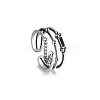 Rectangle 925 Sterling Silver Enamel Adjustable Cuff Rings for Women FS-WGEEF9E-01-5