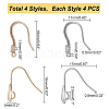   16Pcs 4 Style Brass Ear Hooks KK-PH0009-29-2