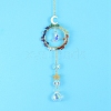 Glass & Brass Pendant Decorations HJEW-PW0002-08G-1