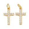 Brass Micro Pave Clear Cubic Zirconia Pendants CU-CBA3D67-04G-1