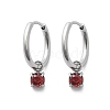 304 Stainless Steel Micro Pave Cubic Zirconia Hoop Earrings STAS-R004-02P-01-4