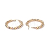 2 Pair 2 Color Round Brass Braided Bead Hoop Earrings EJEW-JE05080-3