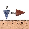 Natural & Synthetic Mixed Stone Pendants G-N344-15P-3