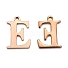 Ion Plating(IP) 304 Stainless Steel Alphabet Charms STAS-H122-E-RG-1