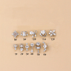 316L Surgical Stainless Steel Micro Pave Clear Cubic Zirconia L-Shaped Nose Rings WGD2F1E-01-1