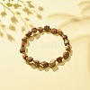 Natural Picture Jasper Round Beaded Stretch Bracelet BJEW-JB08197-02-2