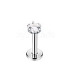 Titanium Steel Clear Cubic Zirconia Threadless Labret Stud WGC142D-22-1