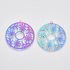 Ion Plating(IP) 201 Stainless Steel Filigree Pendants STAS-R102-15-2