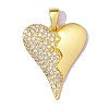 Brass Micro Pave Clear Cubic Zirconia Pendants CU-OY001-49G-3