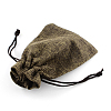 Polyester Imitation Burlap Packing Pouches Drawstring Bags ABAG-R005-9x12-05-3