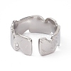 Non-Tarnish Ion Plating(IP) 304 Stainless Steel Cuff Ring for Women RJEW-C060-12P-3