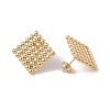 Ion Plating(IP) 304 Stainless Steel Rhombus Stud Earrings for Women EJEW-E199-02G-2