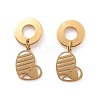 Valentine's Day 304 Stainless Steel Heart Dangle Stud Earrings for Women EJEW-G328-05-2