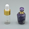 Faceted Natural Fluorite Openable Perfume Bottle Pendants G-E556-05E-1