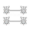 304 Stainless Steel Clear Cubic Zirconia Nipple Barbells WG1DC98-04-1