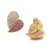 Brass Pave Cubic Zirconia Stud Earrings EJEW-M088-06G-05-2